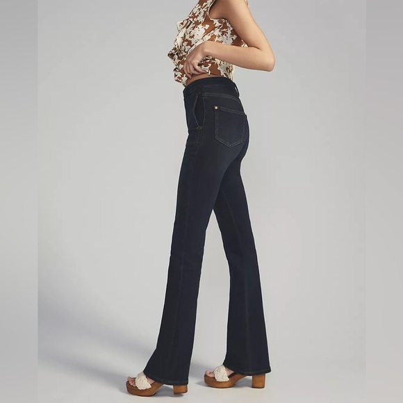 Anthropologie Picro and the Letterpress The Icon Flare Dark Wash Denim Jeans 28 - Picture 2 of 9